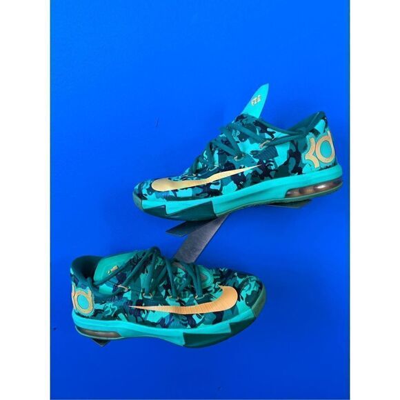 Nike KD VI GS Low Top Camo Easter Green Atomic Mango 599477 303 Size 6 Youth - Picture 3 of 6